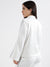 Elle Women White Solid High Neck Full Sleeves Pullover Style Sweatshirt