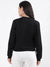 Elle Women Black Printed Round Neck Full Sleeves Pullover Style Sweatshirt