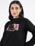 Elle Women Black Printed Round Neck Full Sleeves Pullover Style Sweatshirt