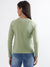 Elle Women Green Printed Round Neck Full Sleeves T-Shirt