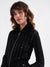 Elle Women Black Embellished Collar Neck Full Sleeves Cardigan Style Sweater