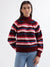 Elle Women Multi-Color Striped Turtle Neck Full Sleeves Pullover Style Sweater