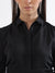 Elle Women Black Solid Spread Collar Full Sleeves Top