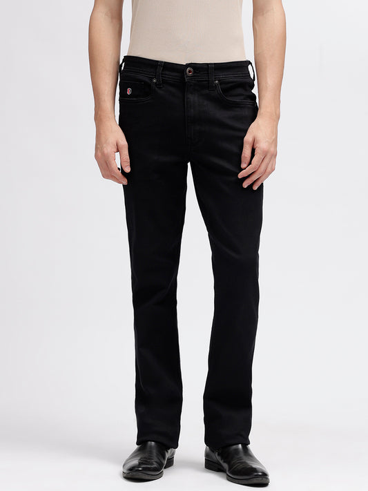 Iconic Men Black Solid Slim Tapered Fit Mid-Rise Jeans