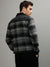 Iconic Men Black Checked Spread Collar Full Sleeves Jacket