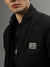 Iconic Men Black Solid Hooded Full Sleeves Jacket