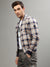 Iconic Men Multicolor Checked Mandarin Collar Full Sleeves Jacket