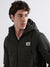 Iconic Men Green Solid Hooded Full Sleeves Puffer Jacket