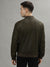 Iconic Men Olive Solid Mandarin Collar Full Sleeves Jacket