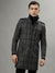 Iconic Men Black Checked Shirt Collar Full Sleeves Overcoat