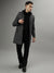 Iconic Men Black Checked Shirt Collar Full Sleeves Overcoat