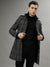 Iconic Men Black Checked Shirt Collar Full Sleeves Overcoat