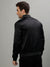 Iconic Men Black Solid Stand Collar Full Sleeves Jacket