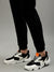 Iconic Men Black Solid Regular Fit Mid-Rise Trackpant