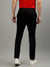 Iconic Men Black Solid Slim Fit Mid-Rise Trouser