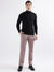 Iconic Men Pink Solid Slim Fit Mid-Rise Trouser