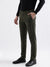 Iconic Men Green Solid Slim Fit Mid-Rise Trouser