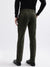 Iconic Men Green Solid Slim Fit Mid-Rise Trouser