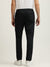 Iconic Men Black Solid Slim Fit Mid-Rise Flat-Front Trouser