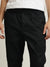 Iconic Men Black Solid Slim Fit Mid-Rise Flat-Front Trouser