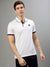 Iconic Men White Solid Polo Collar Short Sleeves T-Shirt