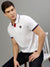 Iconic Men White Solid Polo Collar Short Sleeves T-Shirt