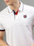 Iconic Men White Solid Polo Collar Short Sleeves T-Shirt