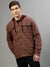 Iconic Men Red Striped Hooded Full Sleeves Shirt