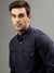 Iconic Men Navy Blue Solid Spread Collar Full Sleeves Shirt