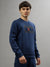 Iconic Men Black Solid Round Neck Full Sleeves Sweatshirt