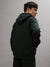 Iconic Men Green Solid Hooded Full Sleeves Sweatshirt