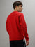 Iconic Men Red Solid Round Neck Full Sleeves Sweatshirt