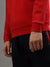 Iconic Men Red Solid Round Neck Full Sleeves Sweatshirt