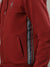 Iconic Men Red Solid Hooded Full Sleeves Jacket