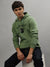 Iconic Men Green Solid Round Neck Full Sleeves Sweatshirt