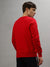 Iconic Men Red Solid Round Neck Full Sleeves Sweatshirt