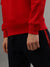 Iconic Men Red Solid Round Neck Full Sleeves Sweatshirt