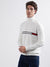 Iconic Men White Solid Turtle Neck Full Sleeves Pullover Style Sweater