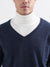 Iconic Men Navy Blue Solid V-Neck Full Sleeves Pullover Style Sweater