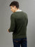 Iconic Men Green Solid V-Neck Full Sleeves Sweater