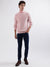 Iconic Men Pink Knitted High Neck Full Sleeves Pullover Style Sweater