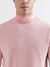 Iconic Men Pink Knitted High Neck Full Sleeves Pullover Style Sweater