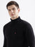 Iconic Men Black Solid Turtle Neck Full Sleeves Sweater