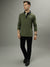 Iconic Men Green Solid Polo Collar Full Sleeves T-Shirt