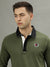 Iconic Men Green Solid Polo Collar Full Sleeves T-Shirt