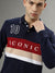 Iconic Men Multicolor Colorblocked Polo Collar Full Sleeves T-Shirt