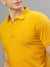 Iconic Men Mustard Solid Polo Collar Short Sleeves T-Shirt