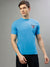 Iconic Men Blue Solid Round Neck Short Sleeves T-Shirt