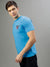 Iconic Men Blue Solid Round Neck Short Sleeves T-Shirt