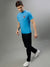 Iconic Men Blue Solid Round Neck Short Sleeves T-Shirt